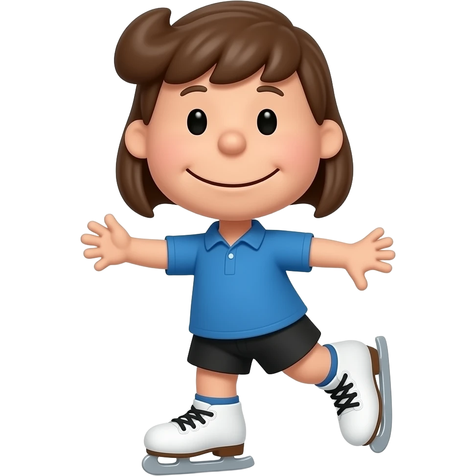 peanuts lucy skating with blue shirt emoji