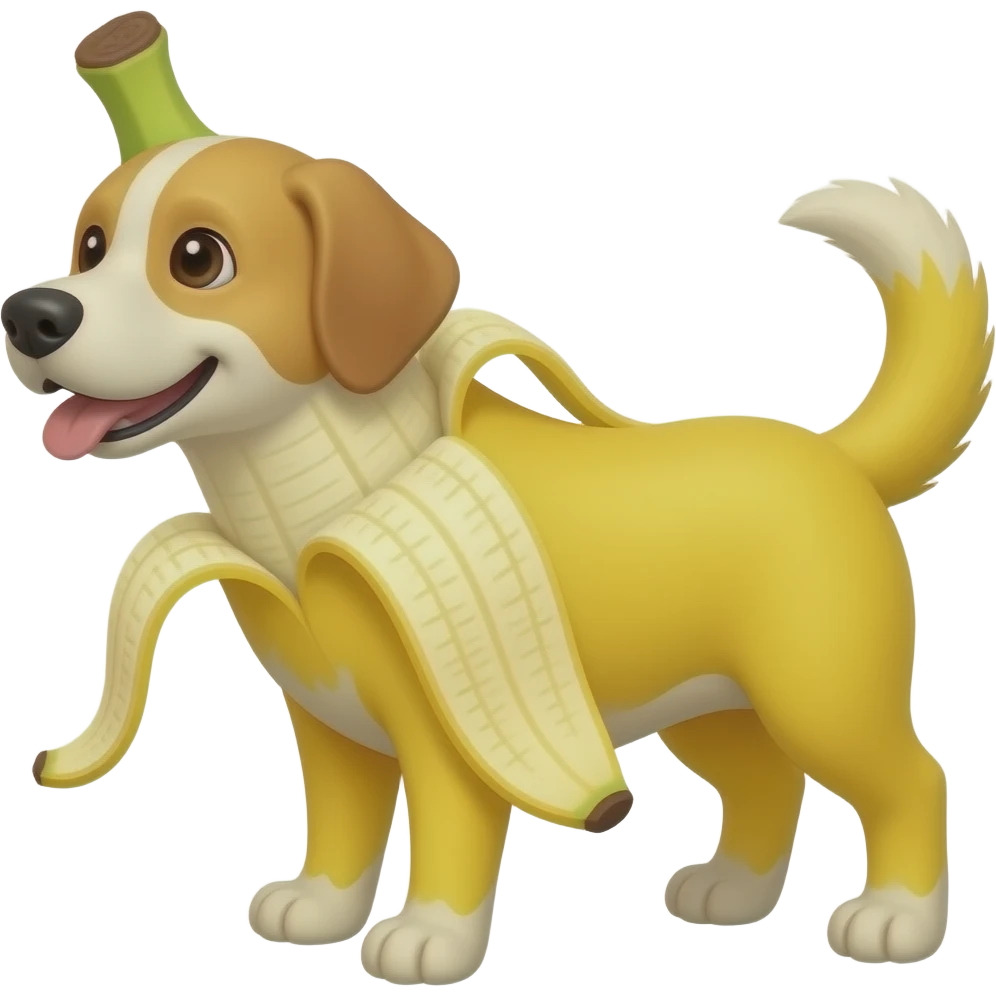 dog made of banana body all looks like banana emoji