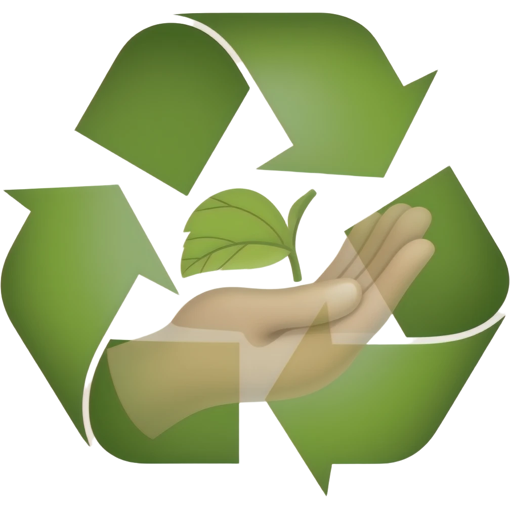 leaf based zero waste  helping hands combination logo emoji