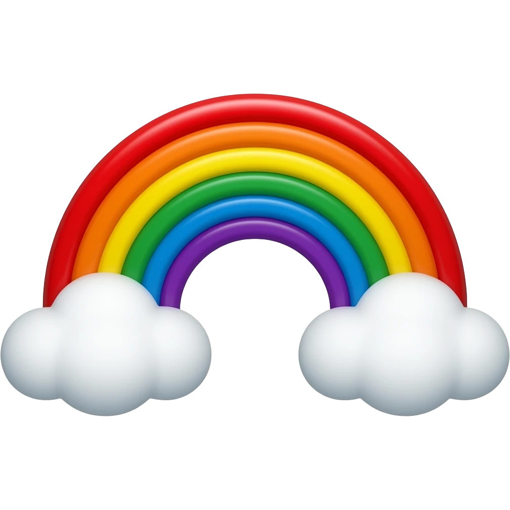 roygbiv rainbow with clouds, no background emoji