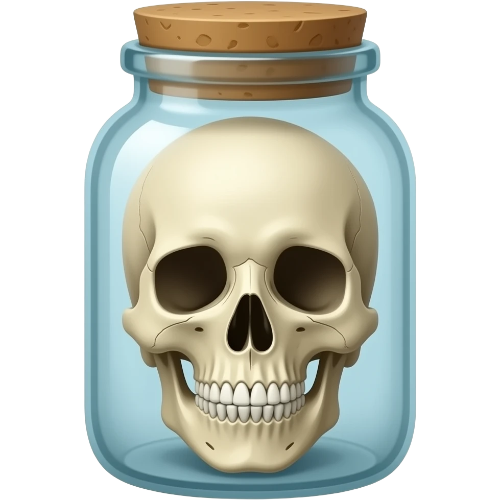 A skull in a  jar emoji