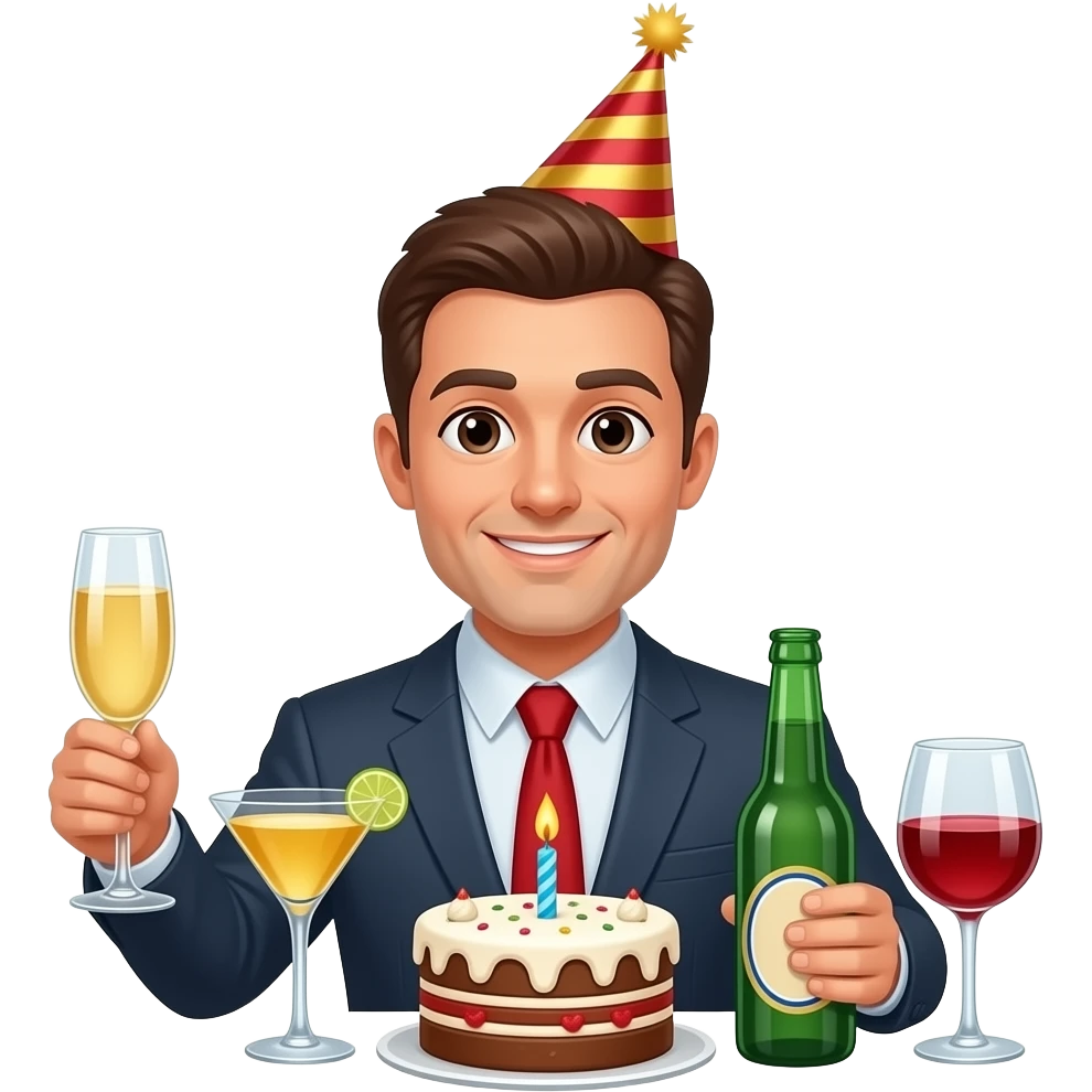 scutterbotch (means to have multiple different drinks for one's bday) make it a man emoji