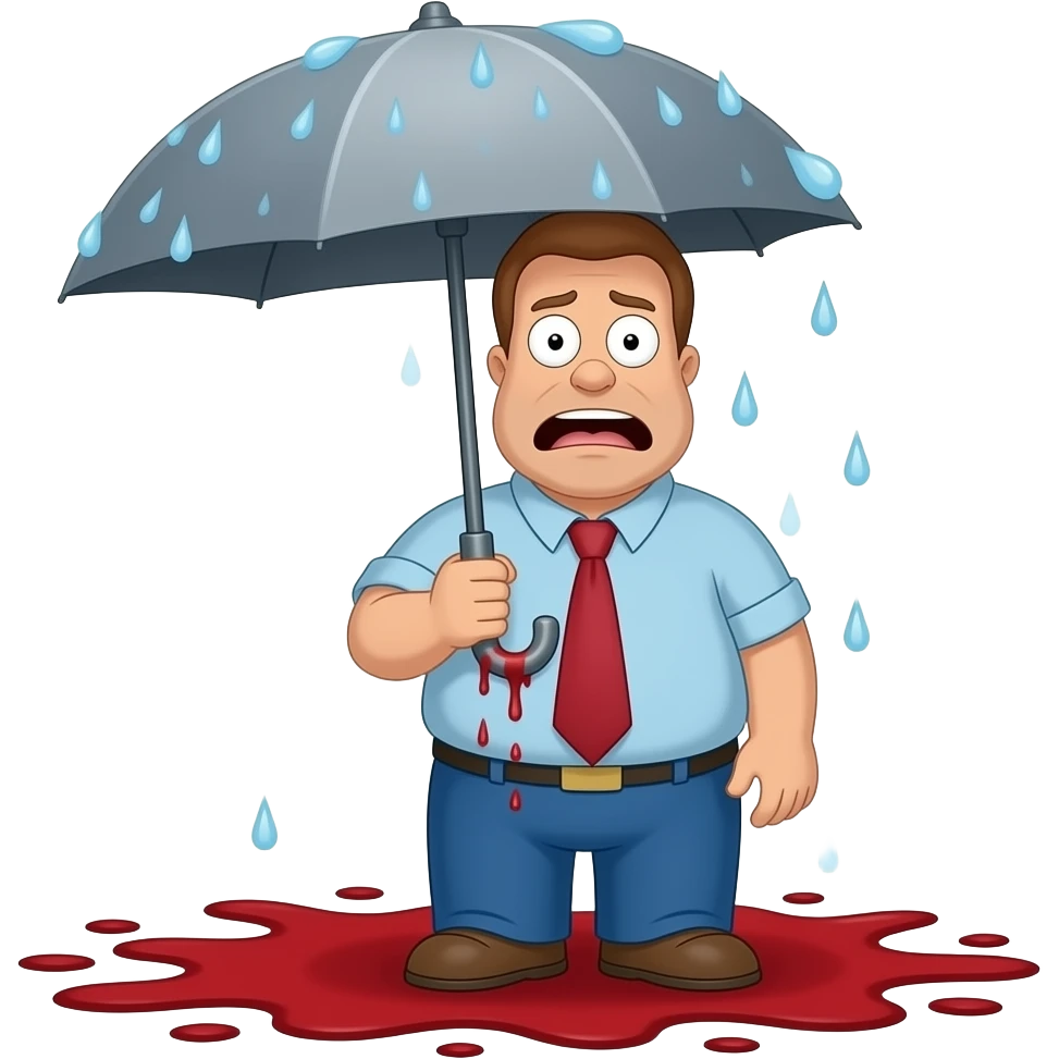 Peter Griffin having a stroke while doing an ahegao and it rains blood emoji