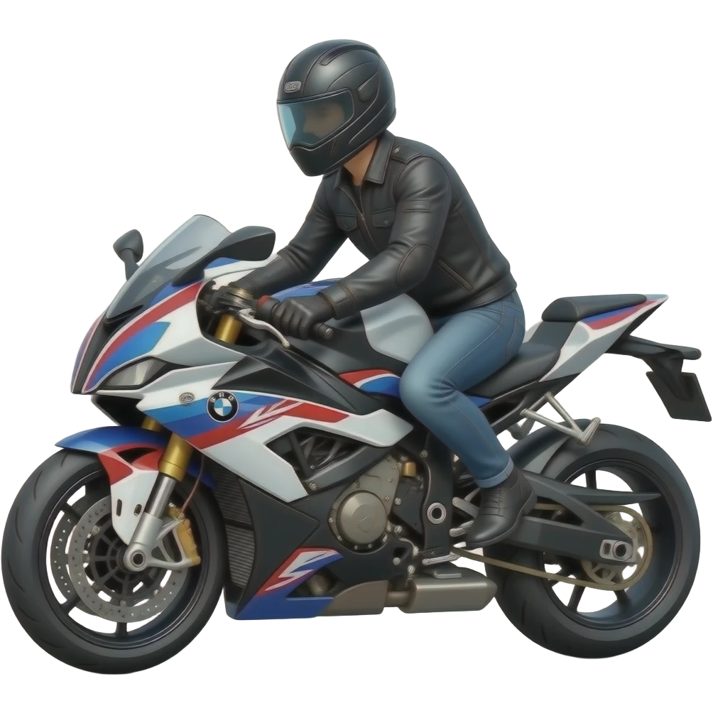 Biker riding bmw bike emoji