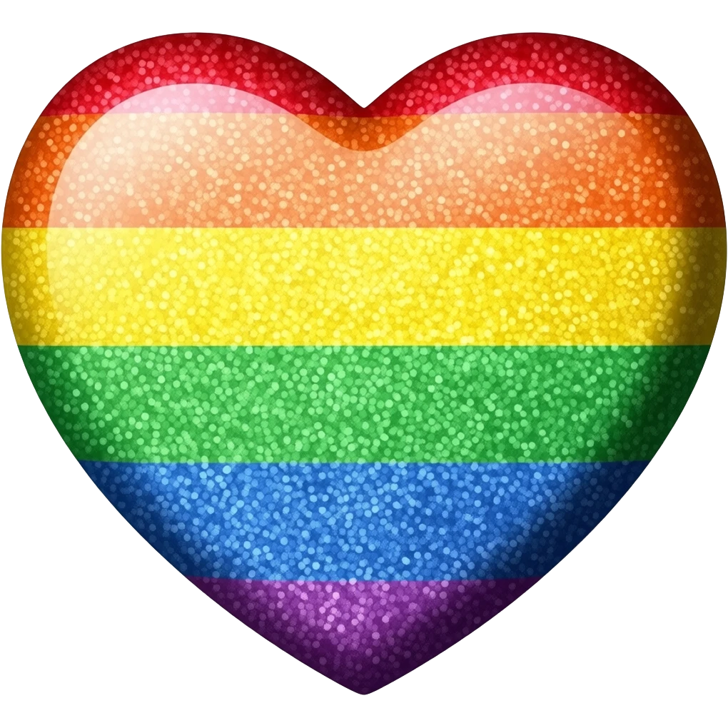 Rainbow glitter heart emoji