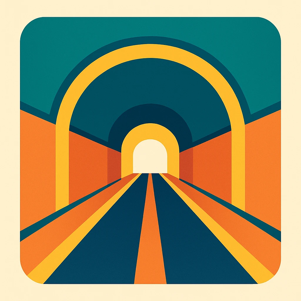 Flat design style tunnel emoji