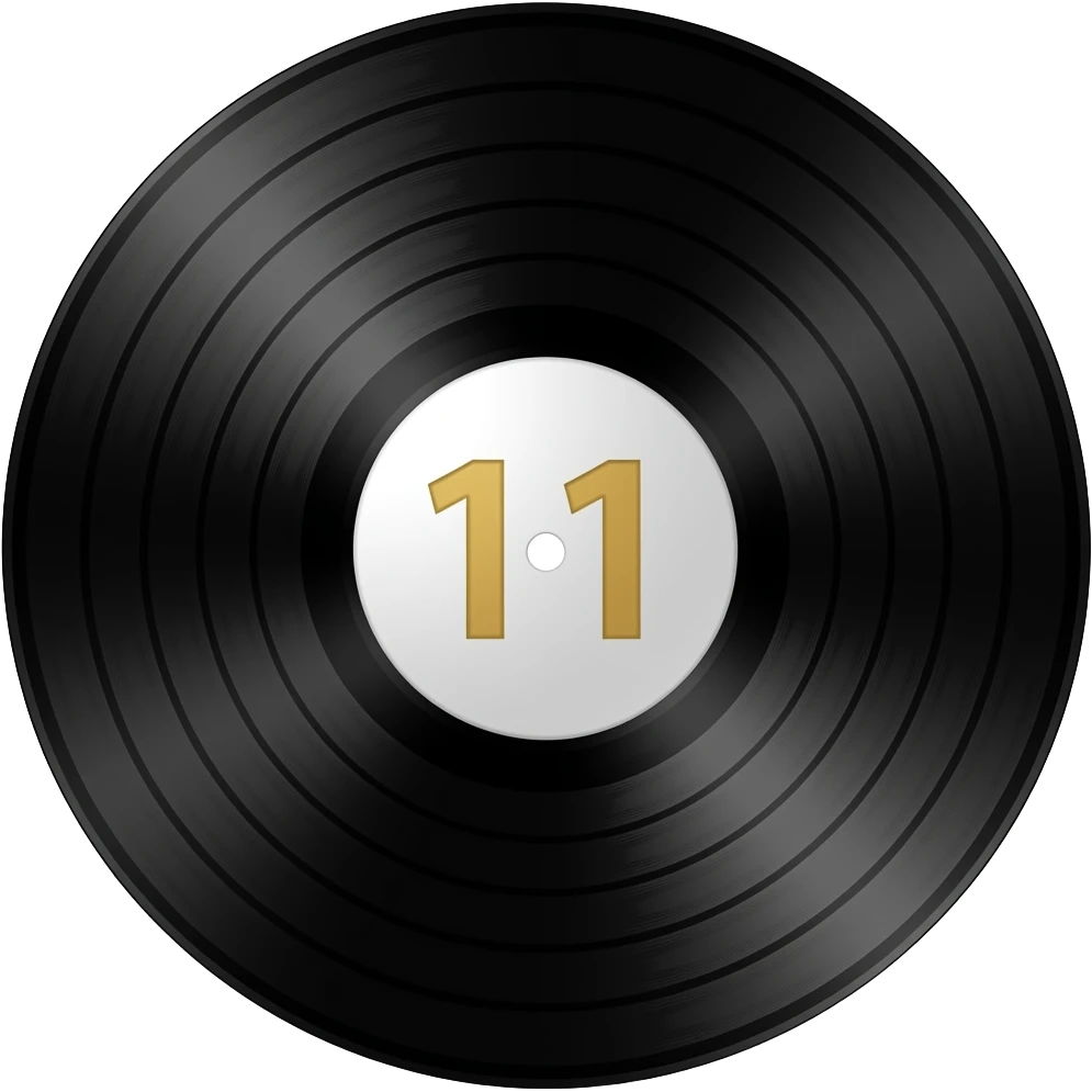 Vinyl record with the #11 on it emoji