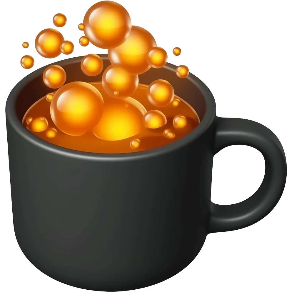 부글부글 끓고 있는 용암 커피 emoji