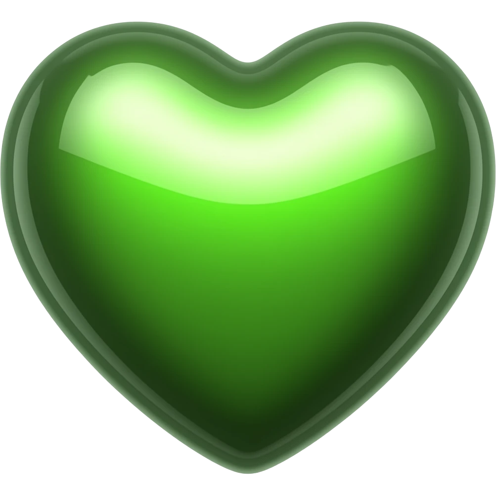 Coeur vert métallique emoji