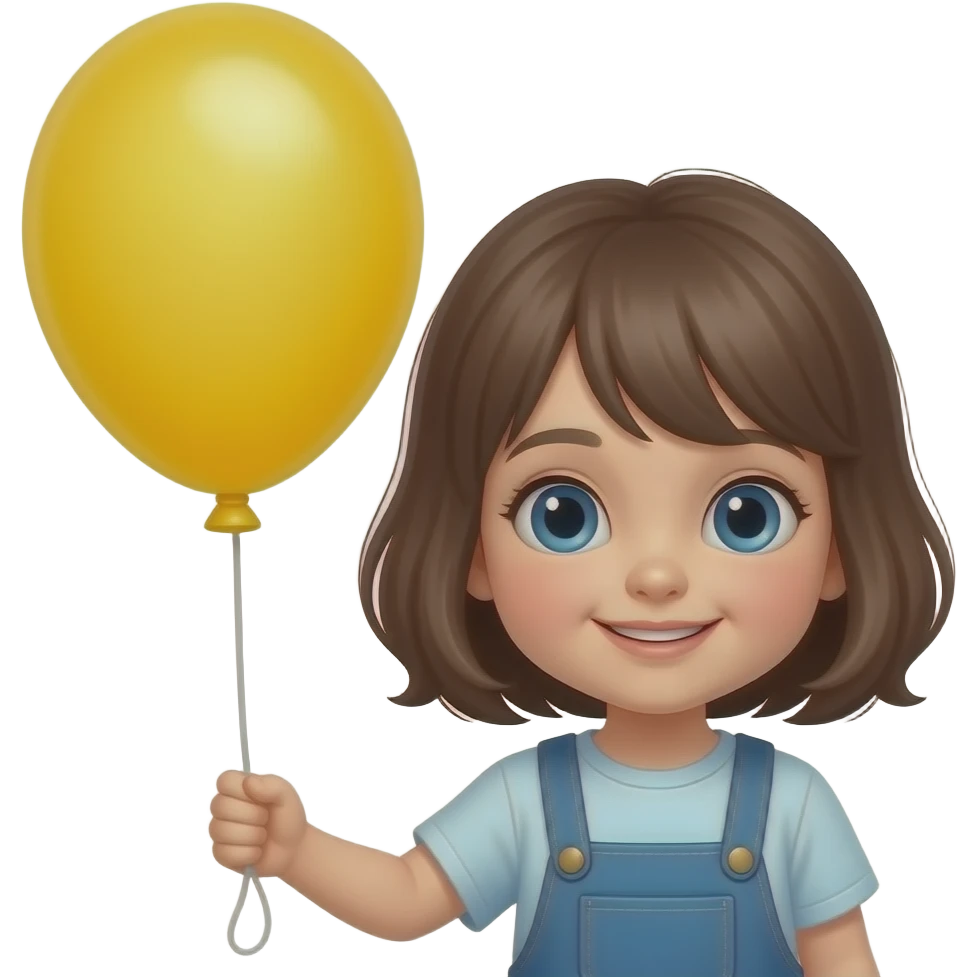 child with a balloon emoji