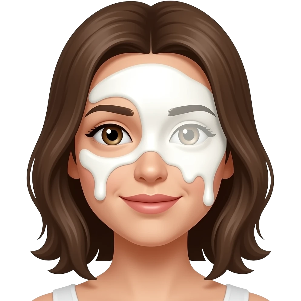 Yogurt on female face emoji