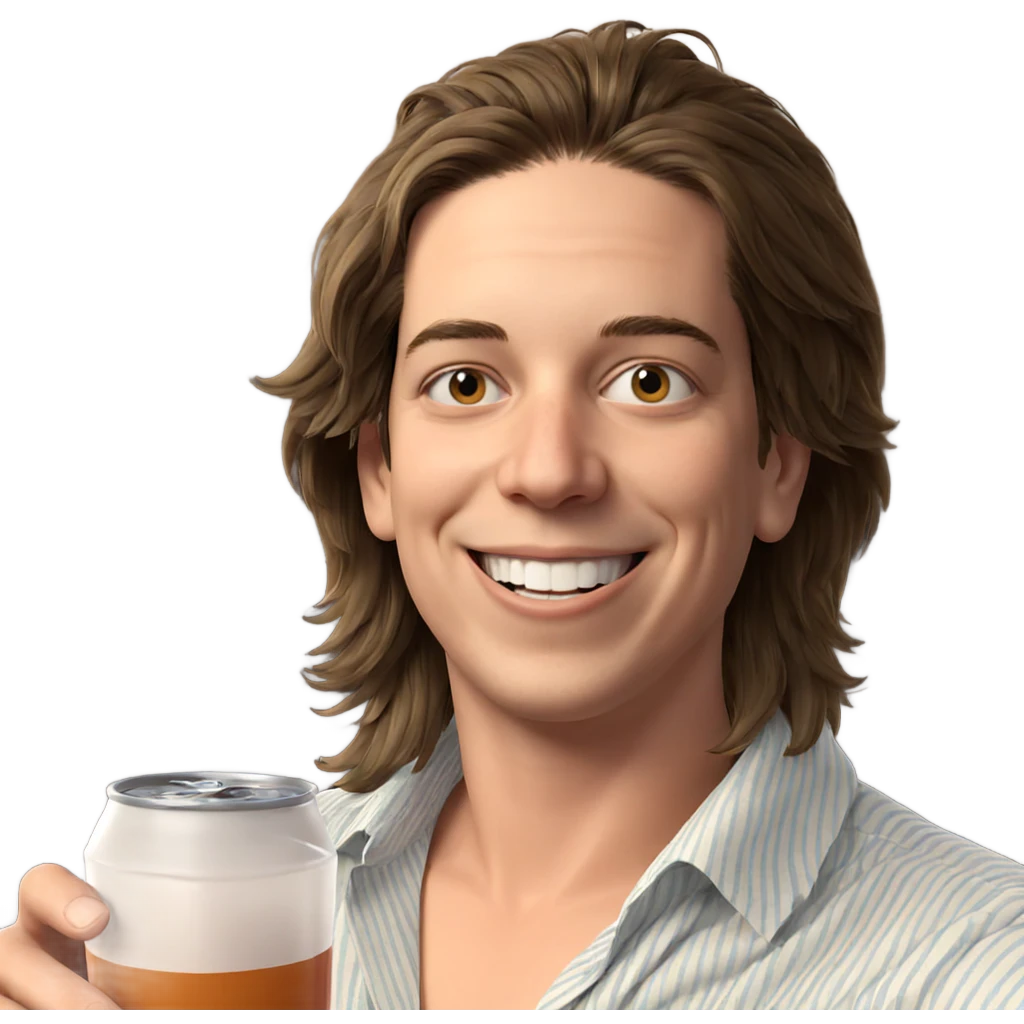 smiling boy with drink emoji