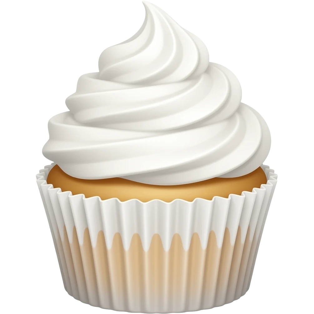Plain marshmallow white cupcake emoji