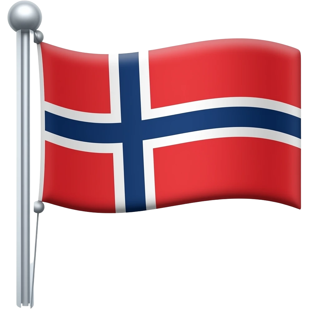 Norsk flagg på stang emoji