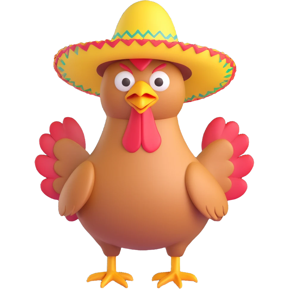 chicken wearing a sombrero emoji
