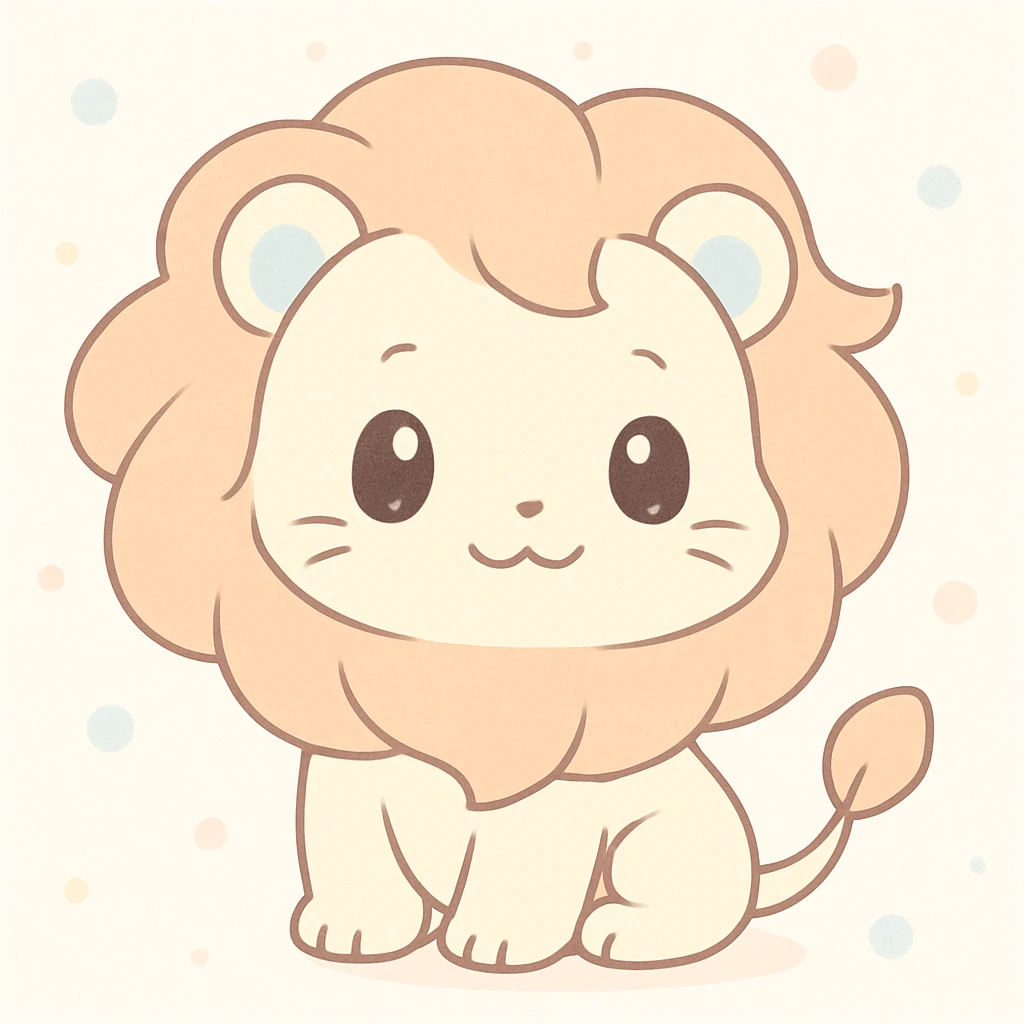 majestic lion in anime style, flowing mane, soft shading, dramatic lighting emoji