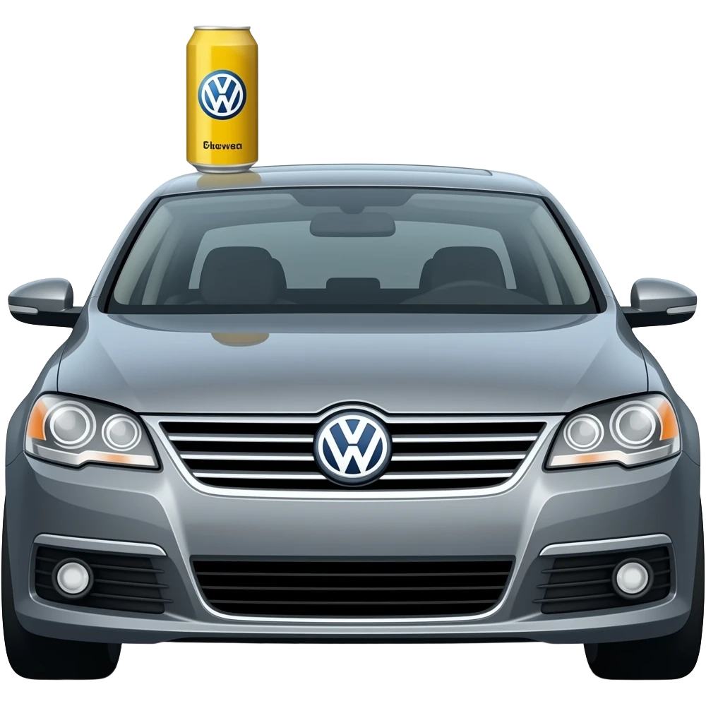 Volkswagen Passat SS 2010 with a can of beer on the roof emoji
