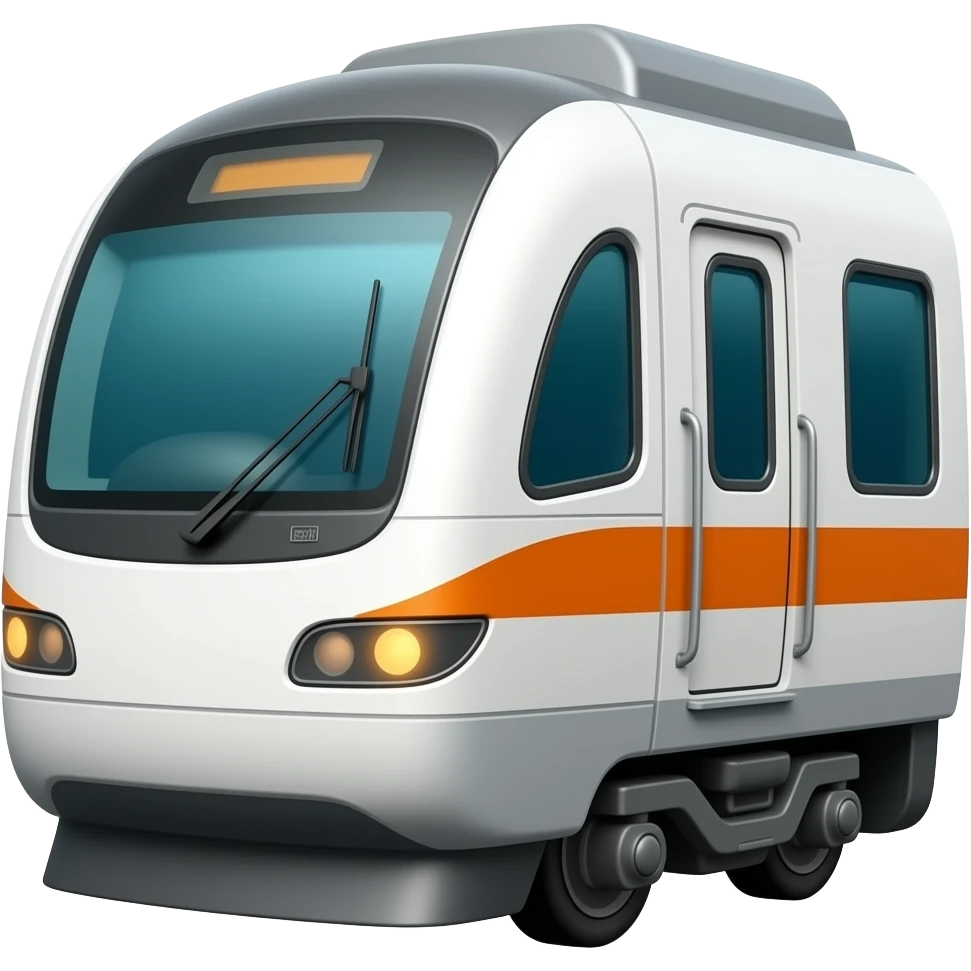 White train with orange stripes emoji