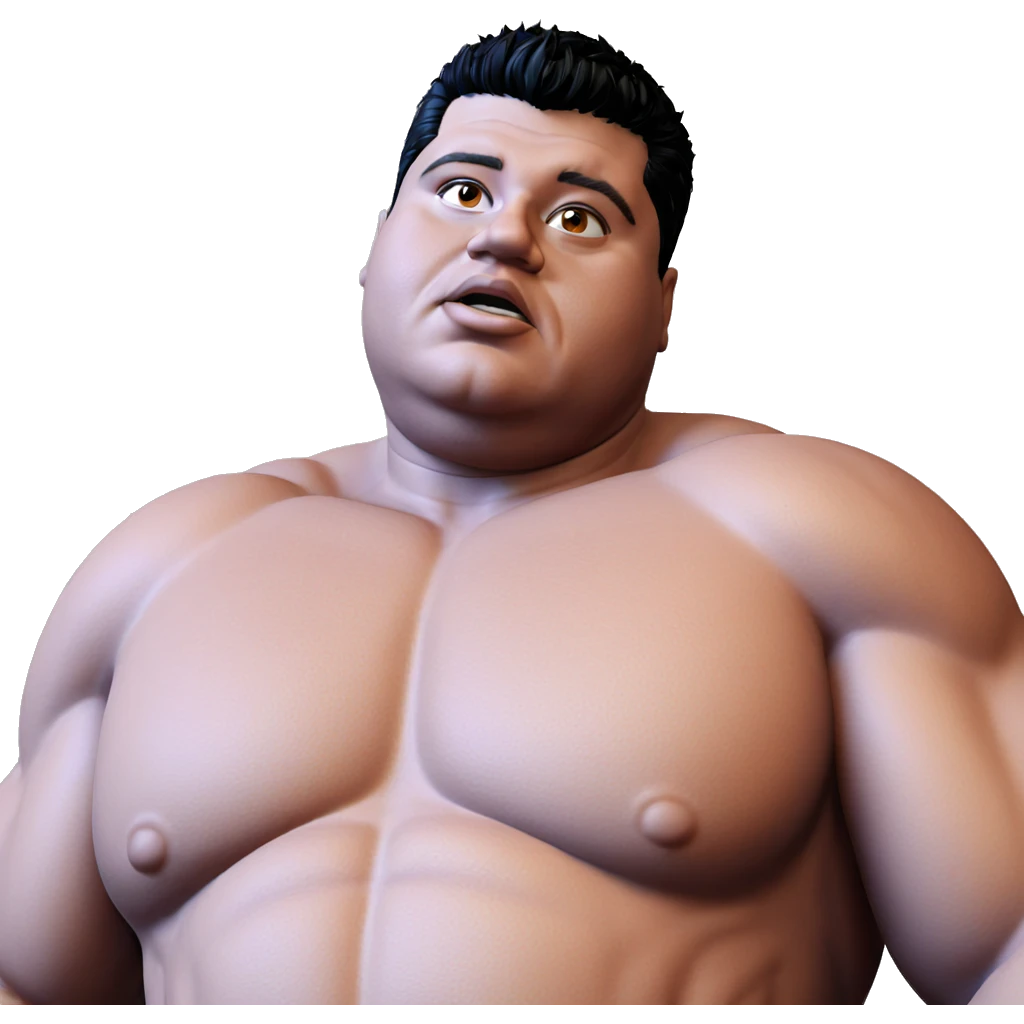 muscular man with black hair emoji