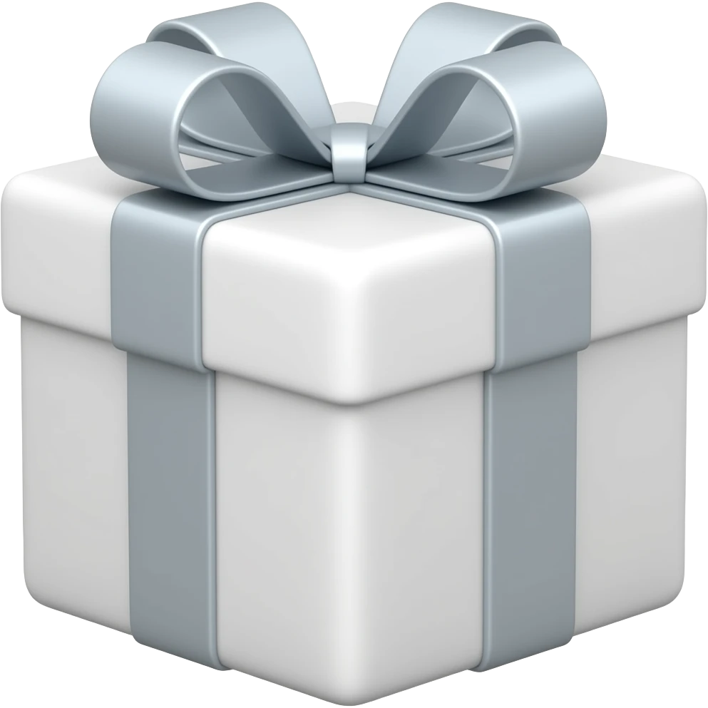 white shiny  gift emoji