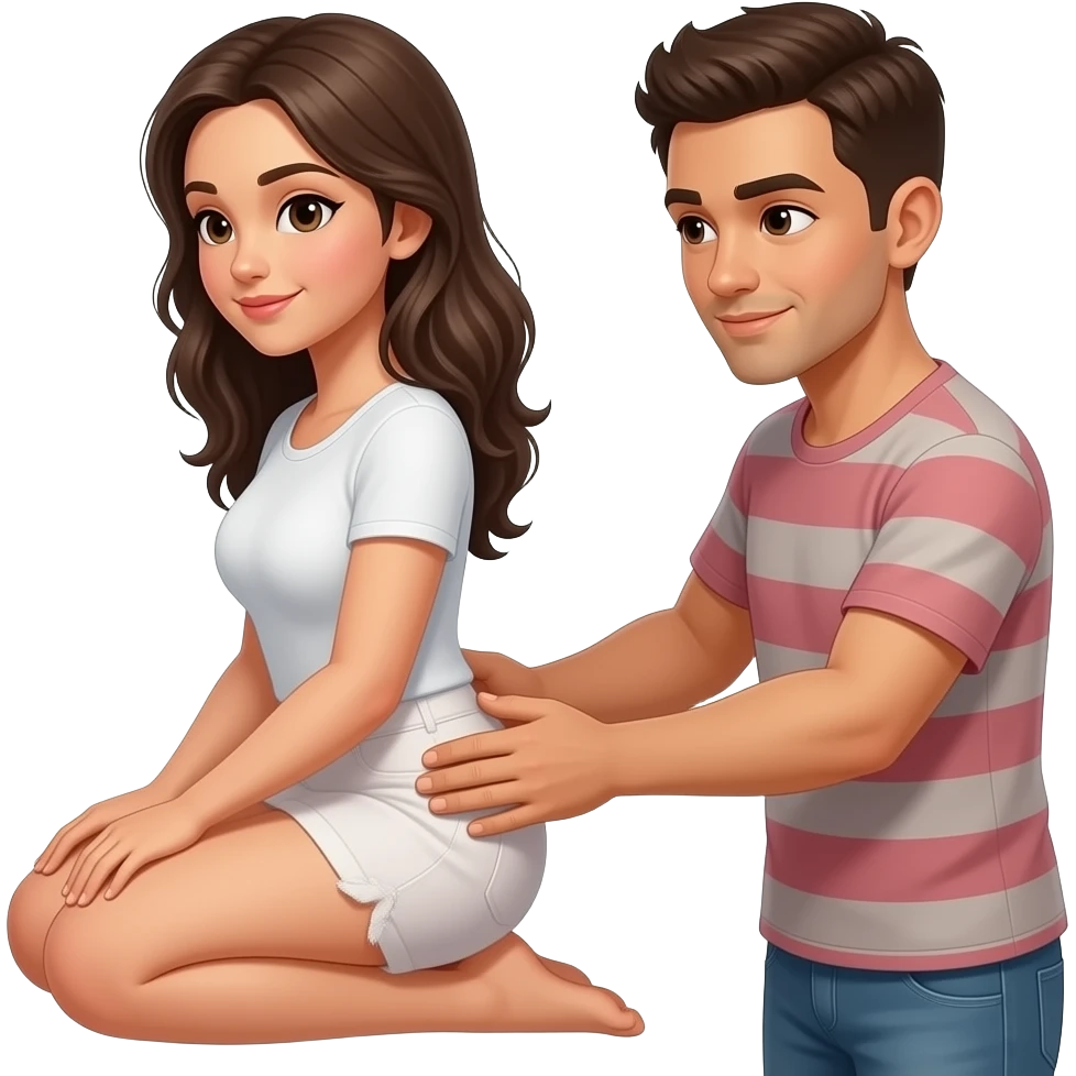 Me massaging the low back to Eliana emoji