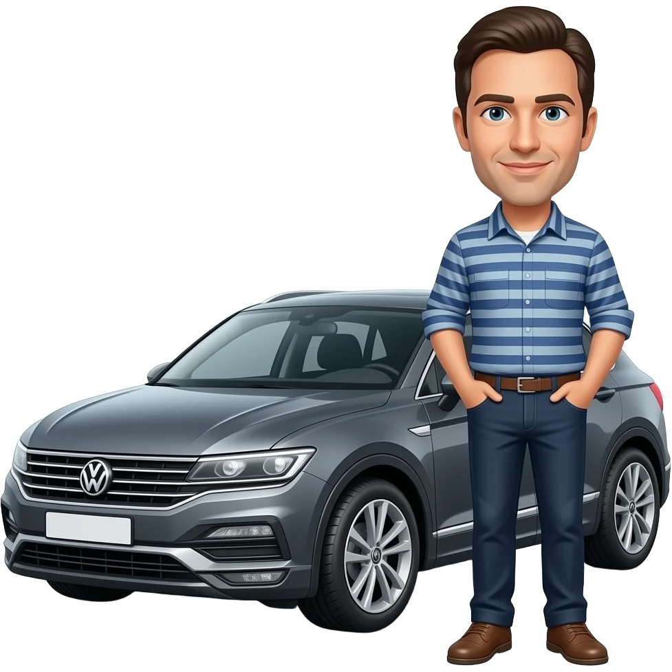 Franck Lebœuf, à côté d’une voiture emoji