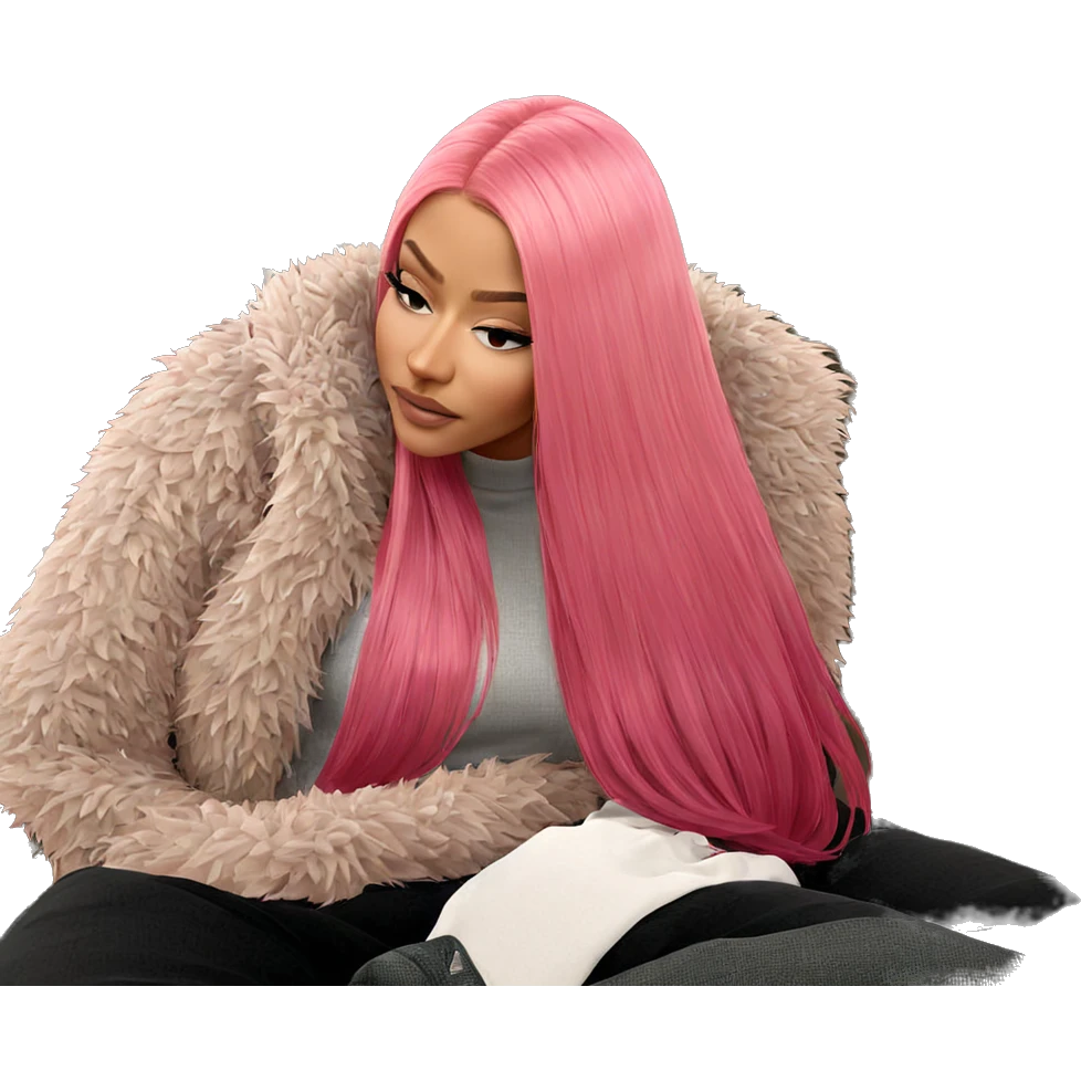 dreamy girl with pink hair emoji