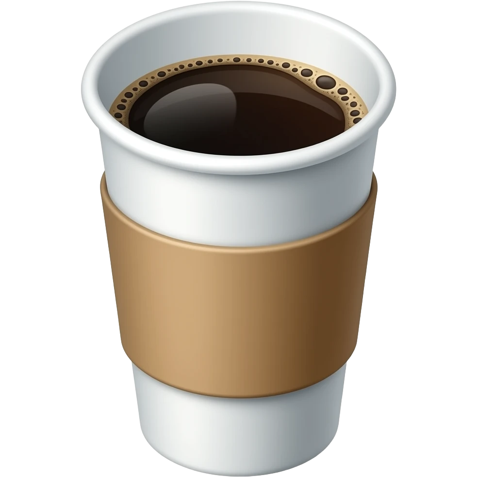 black coffee in a tall to go cup emoji
