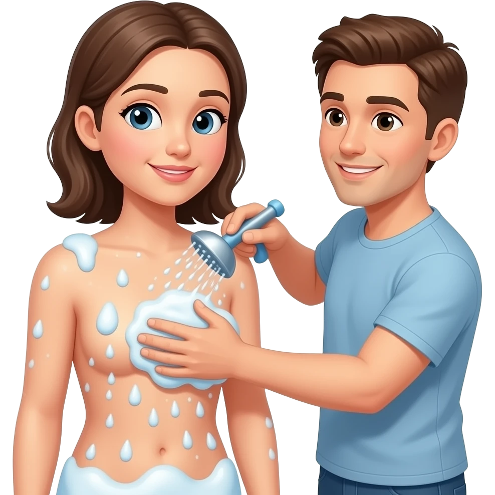 Me washin girlfriend back naked showering emoji