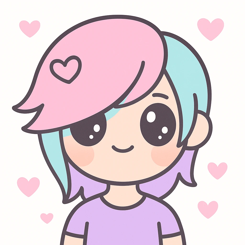 pastel emo profile picture with a heart accent, cute, expressive, minimal emoji