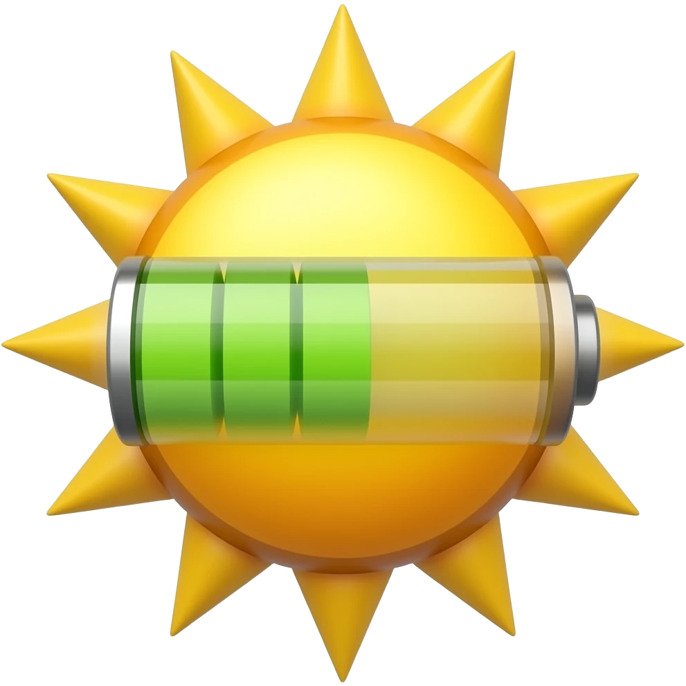 sun battery emoji