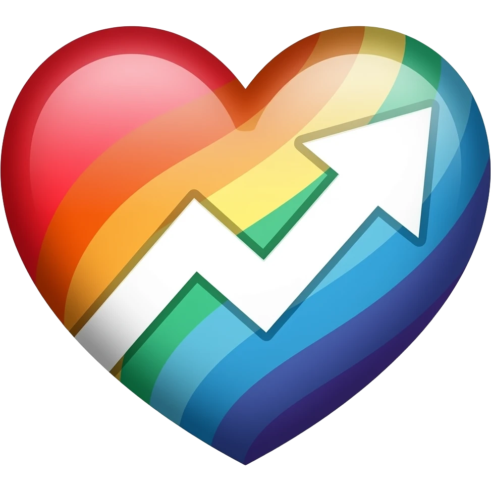 Progress heart red, orange, yellow, green, blue, violet, white, pink, light blue, brown, black emoji
