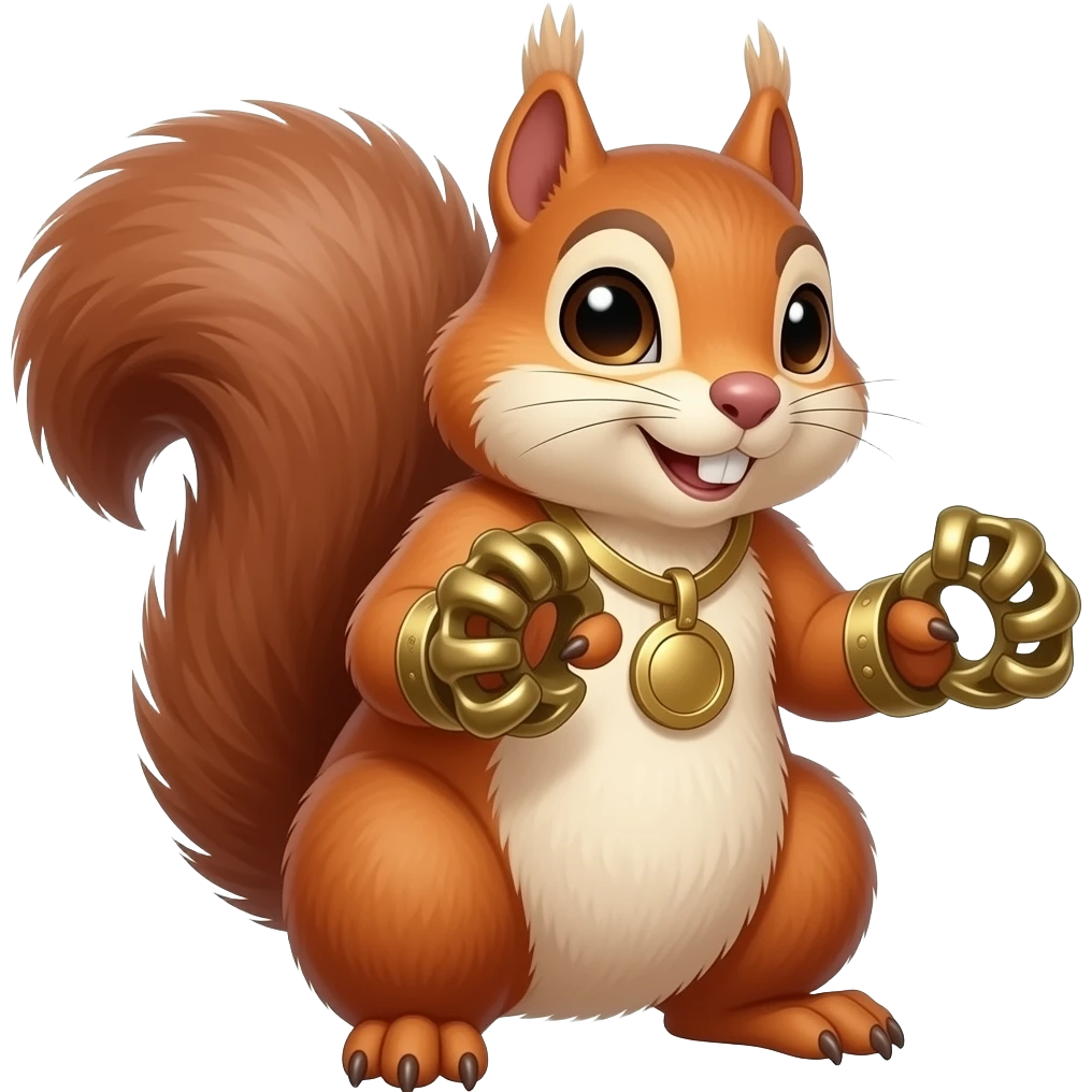 Create a squirrel with brass knuckles emoji