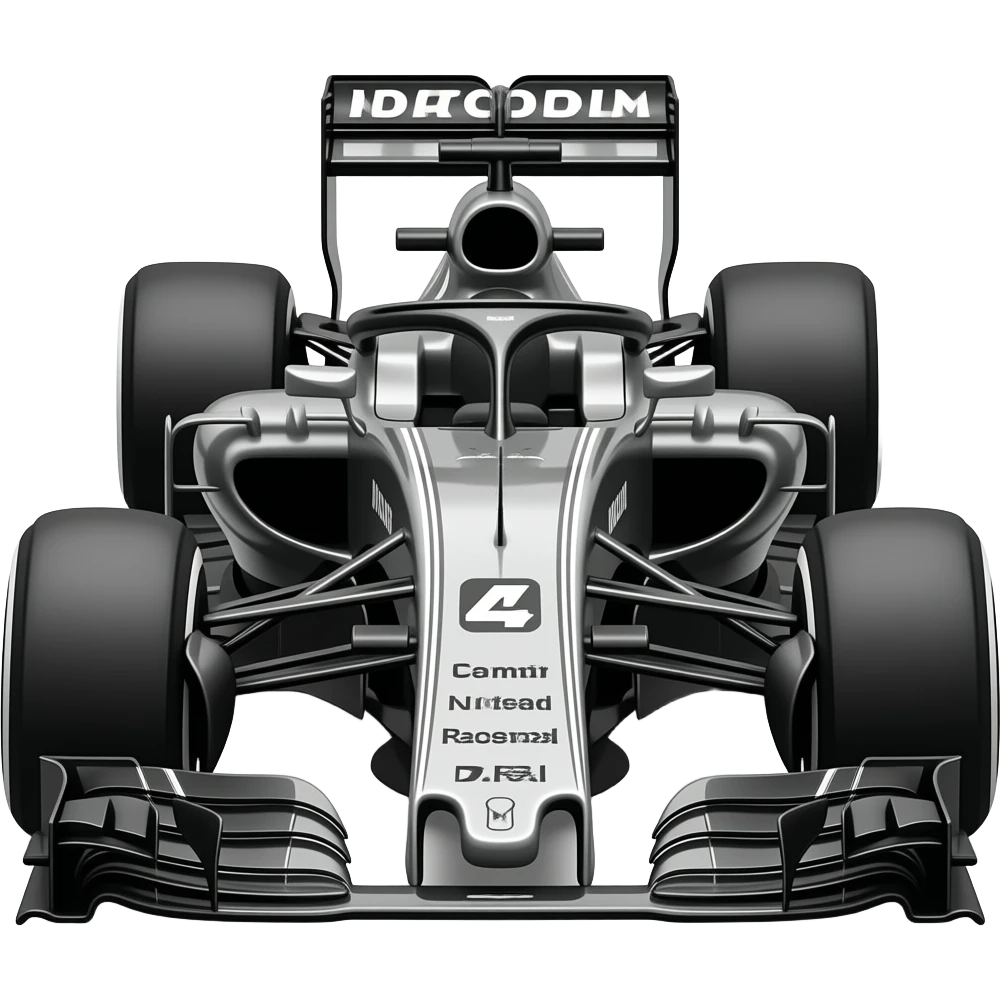 Charles Leclerc F1 car black and white emoji