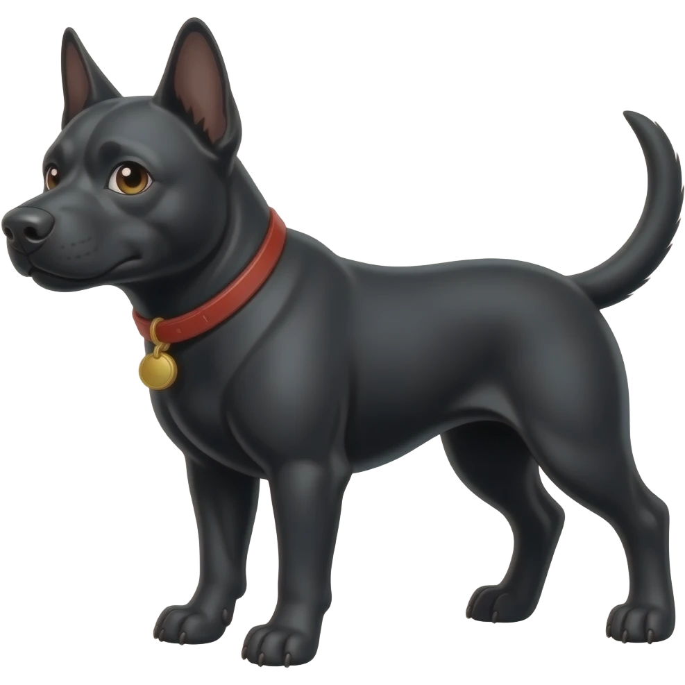 make a black evil dog emoji