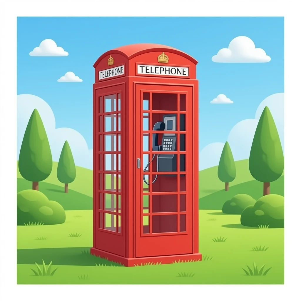 Telephone booth white background emoji