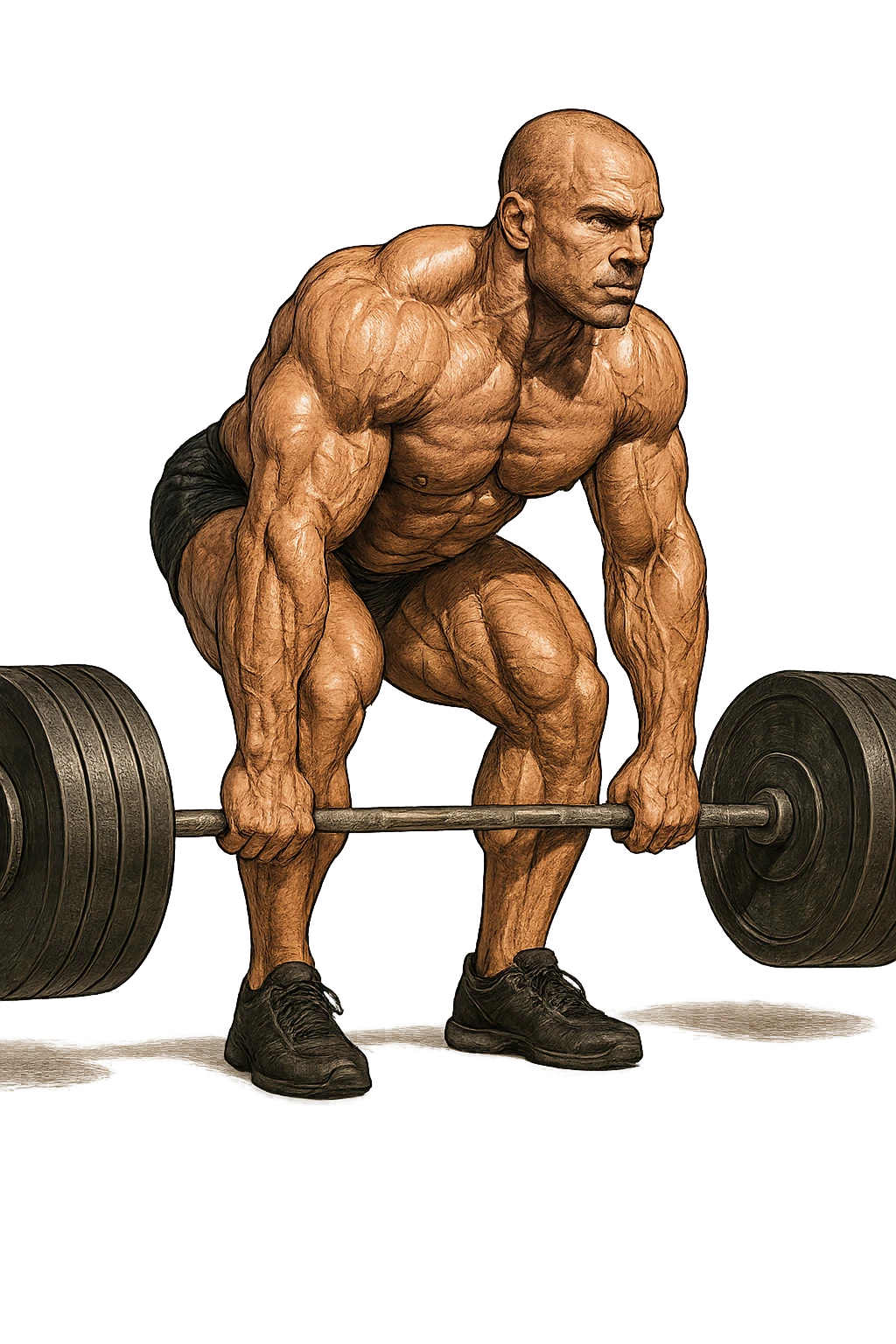 bodybuilder che fa stacco con bilanciere emoji