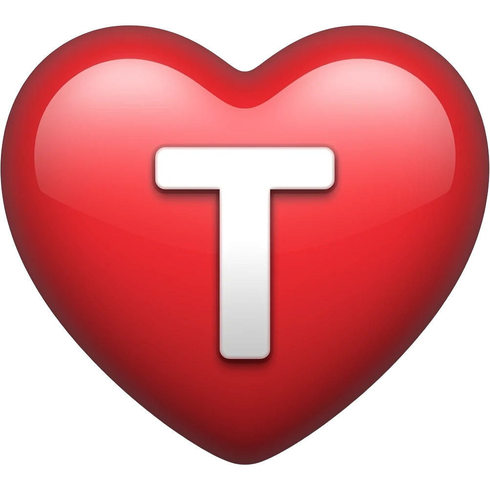 make a heart emoji with the letter T inside it emoji