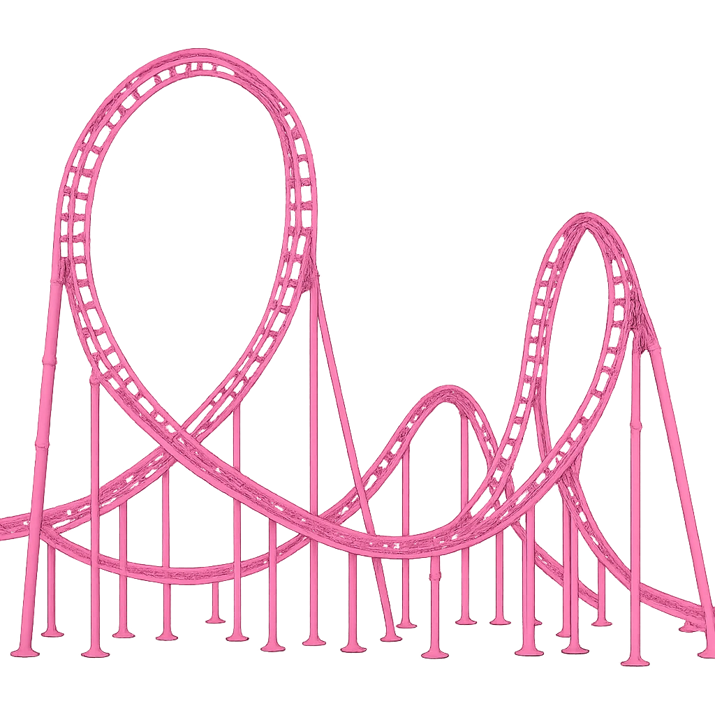 pink roller coaster emoji