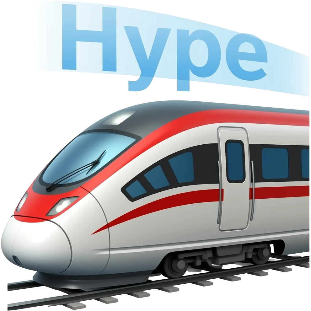 write "Hype" above an image of a high speed train emoji