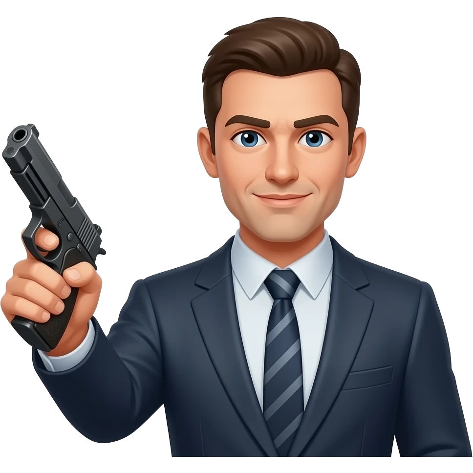 Un emoji con pistolas emoji