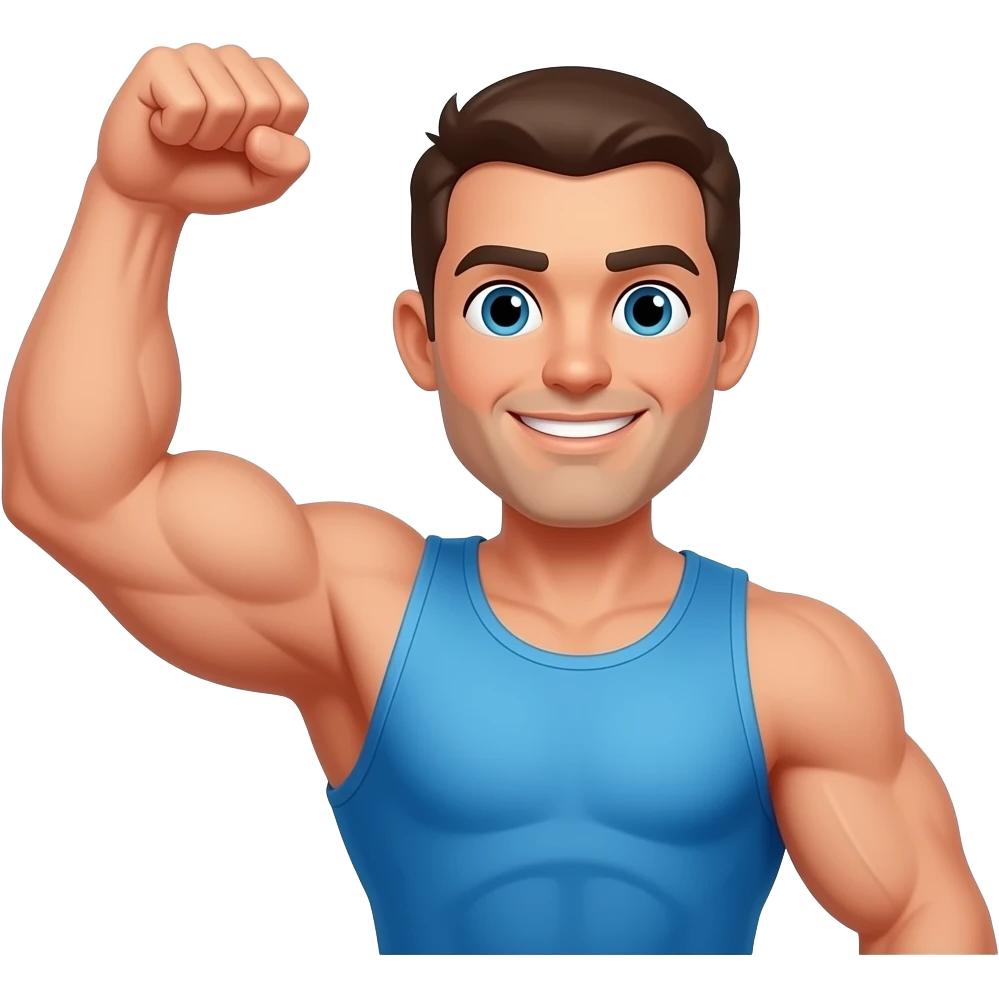 Strong man raising hand emoji