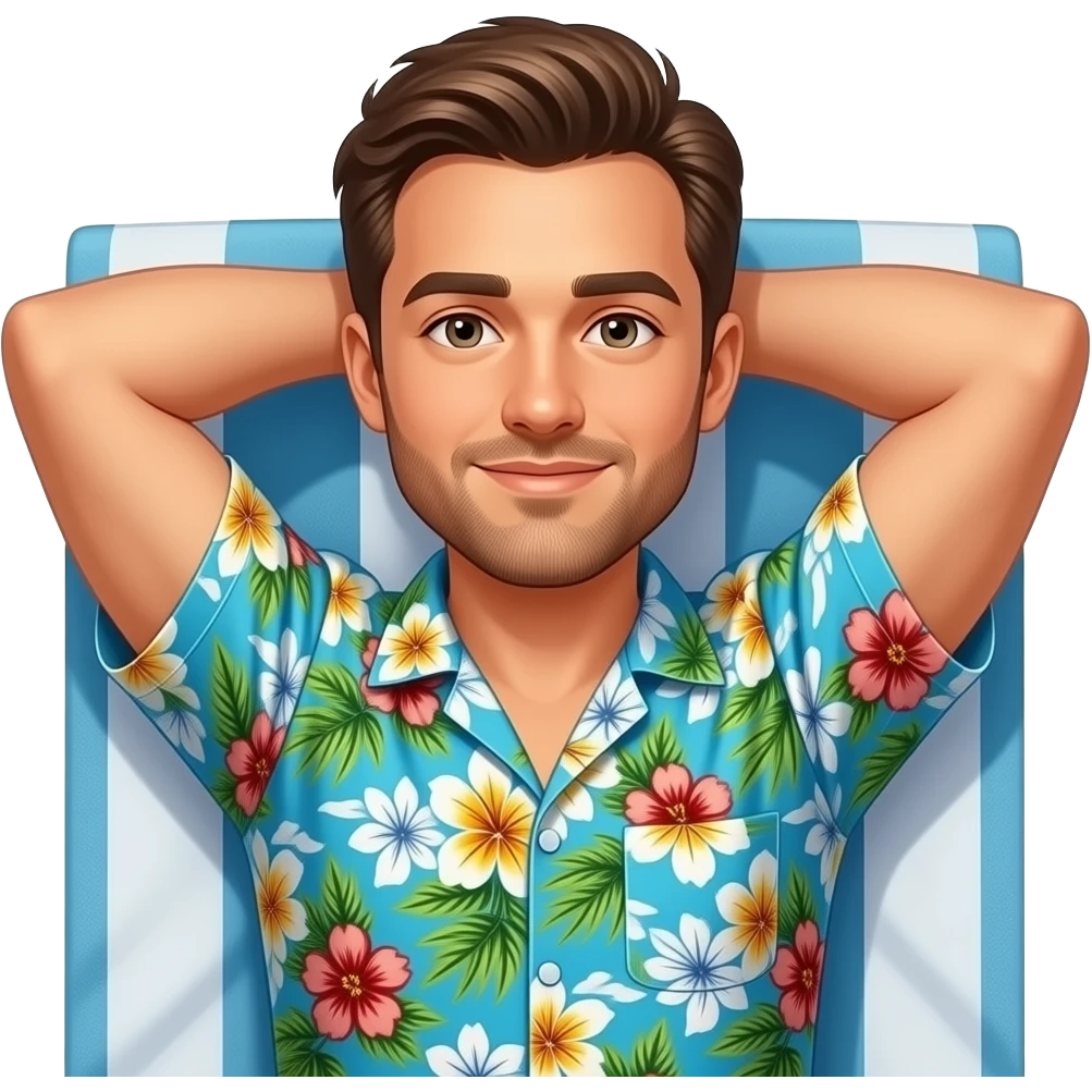 Erstellen ein Emoji von einem Mann der sich am Strand oder auf einer liege oder auf einem Handtuch in der Sonne sonnt emoji