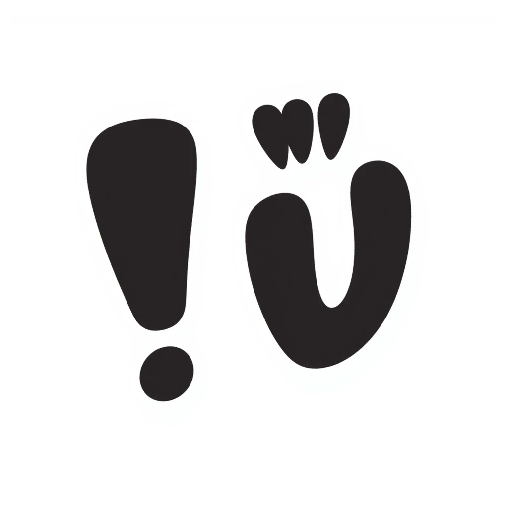 bold and expressive exclamation mark hand drawn doodle style emoji