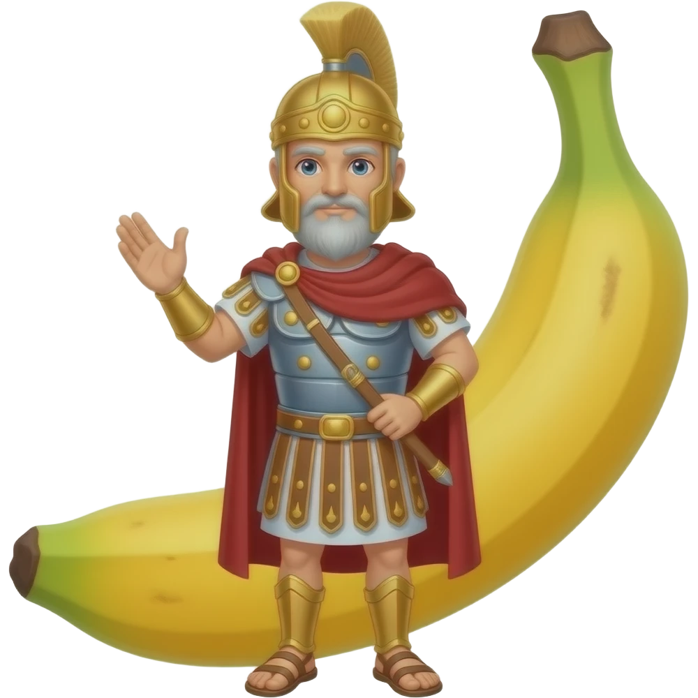 banana  is wearing ancient rome clothes emoji