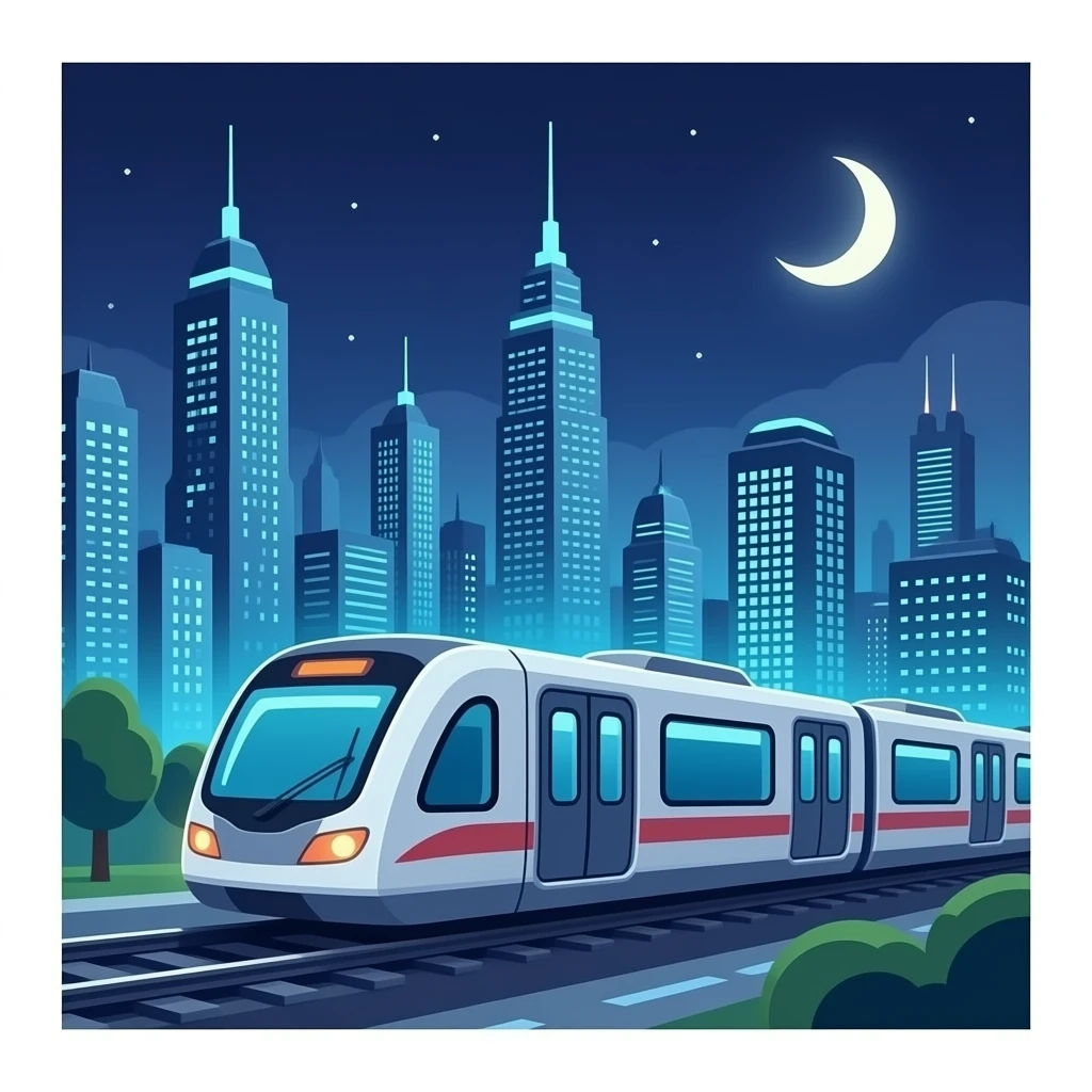 Futuristic robot train city emoji