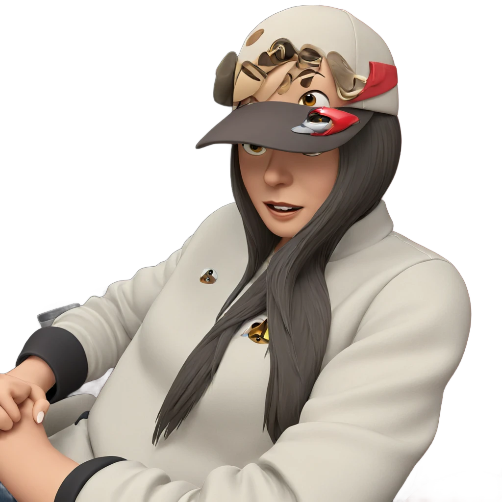 girl in car with hat emoji