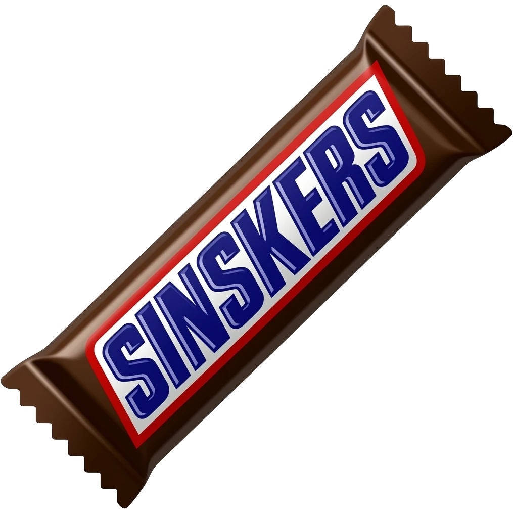 a bar of chocolate snickers emoji