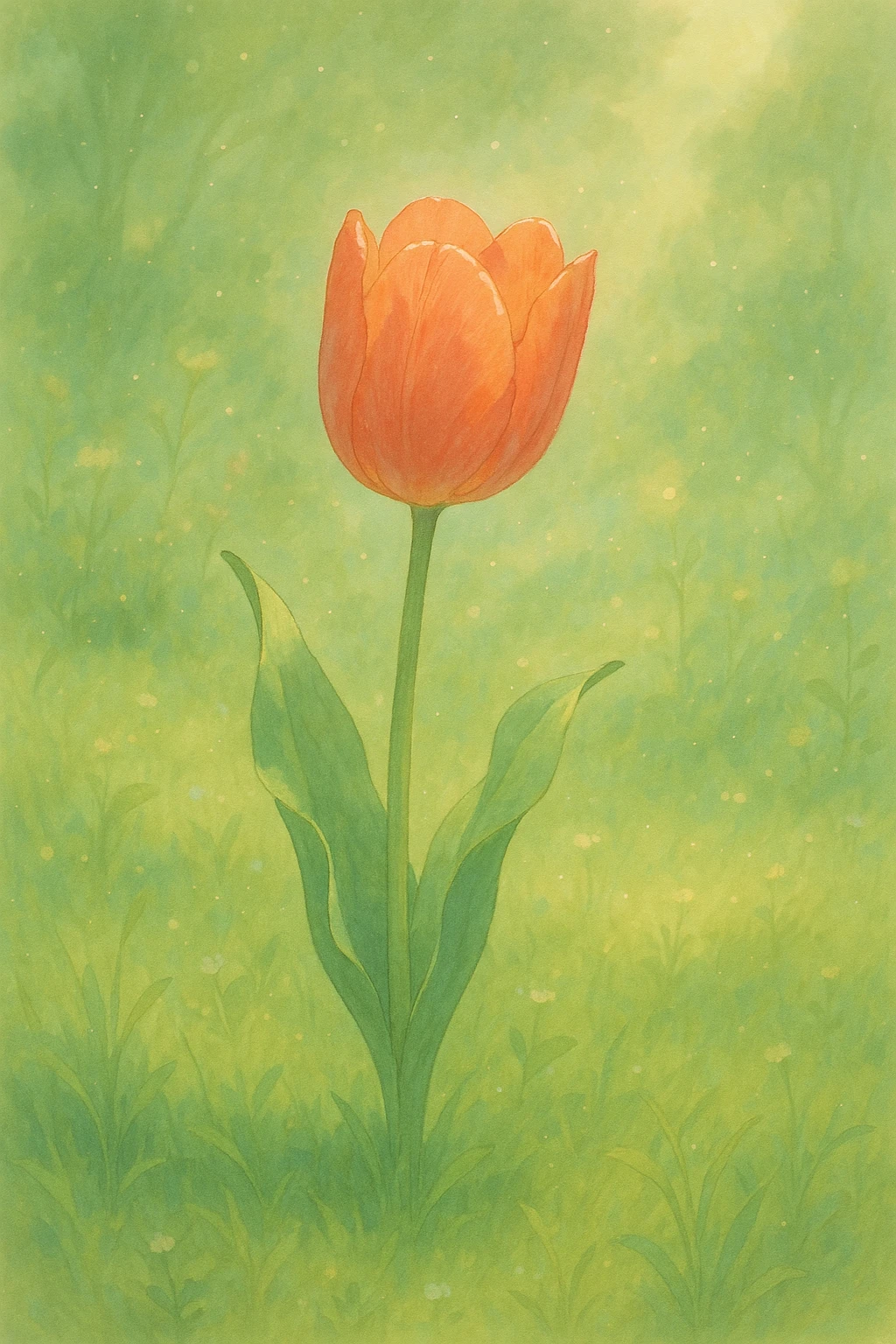 a tulip flower, natural colors, soft, fairy-like atmosphere,  emoji