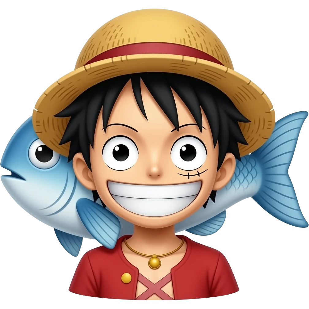 Luffy as a fish emoji